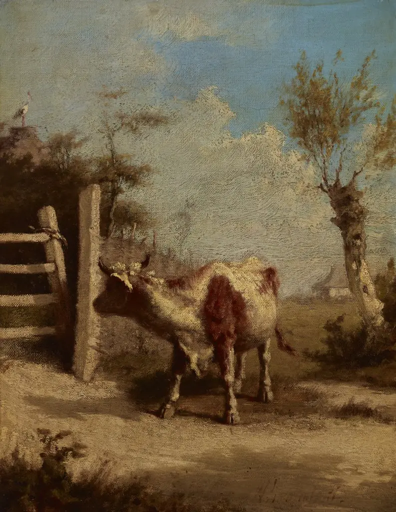 Study of a Cow against a Landscape
