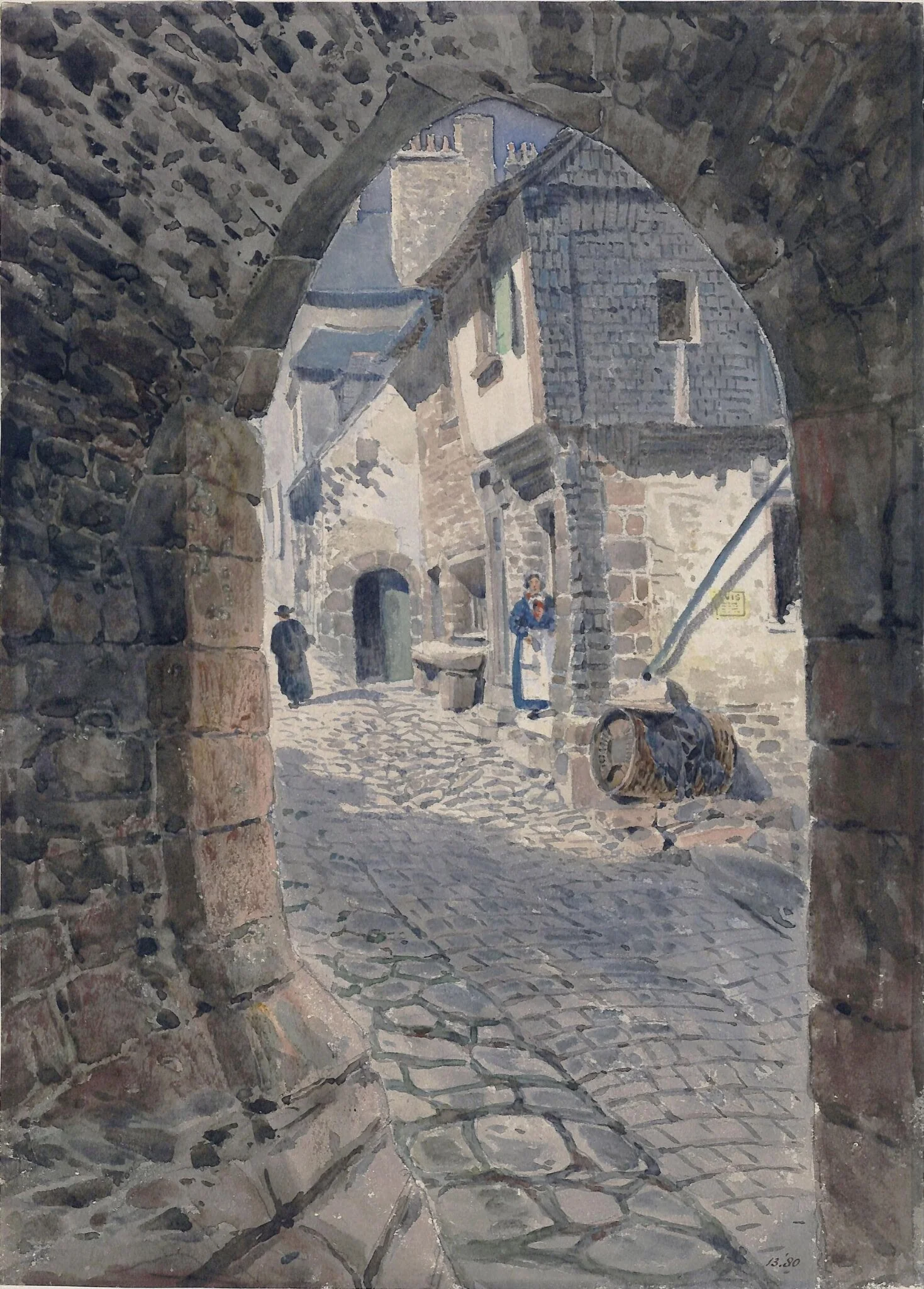 Gateway and houses at Mont St. Michel, Normandy