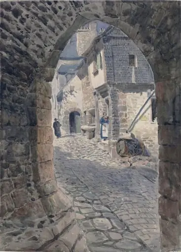 Gateway and houses at Mont St. Michel, Normandy