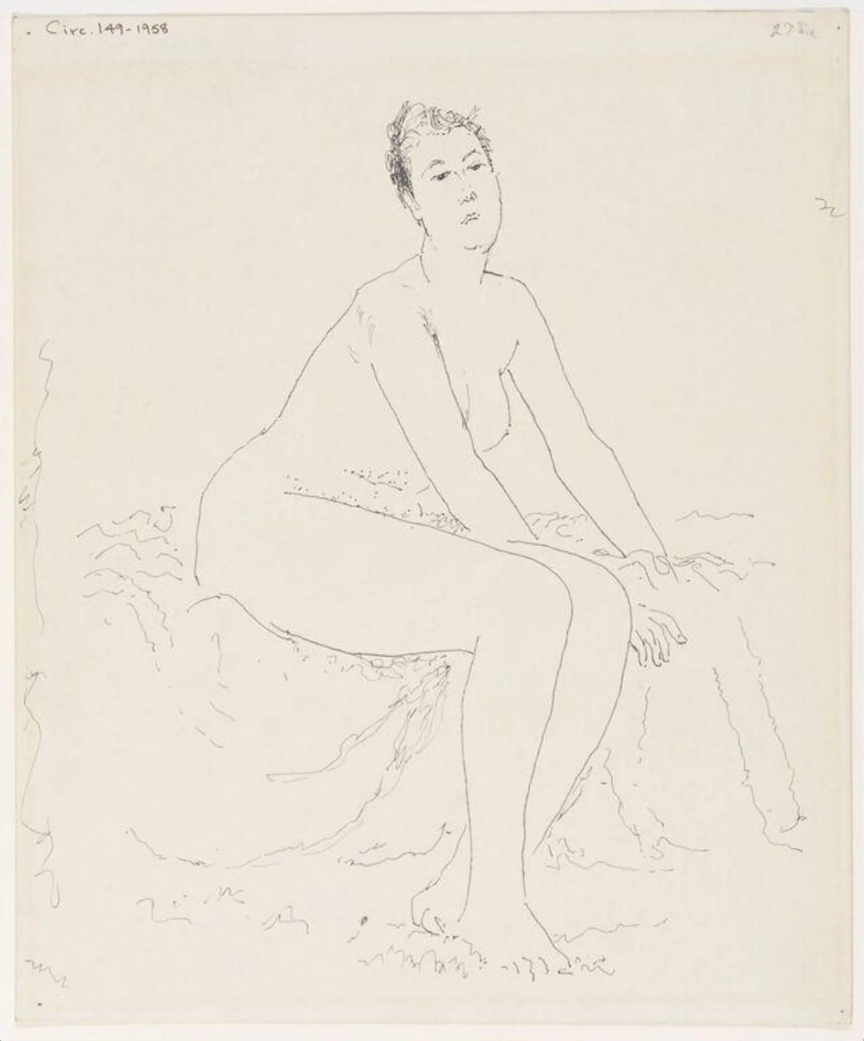 Study of a Seated Female Nude, by Raymond James Coxon, 1954