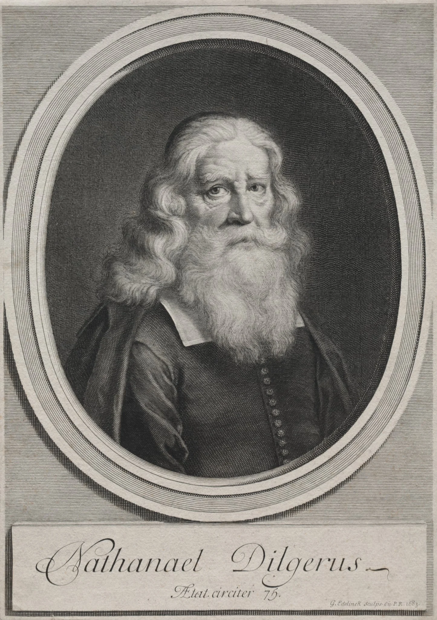Nathanael Dilgerus, Minister of Danzig, by Gerard Edelinck, 1683