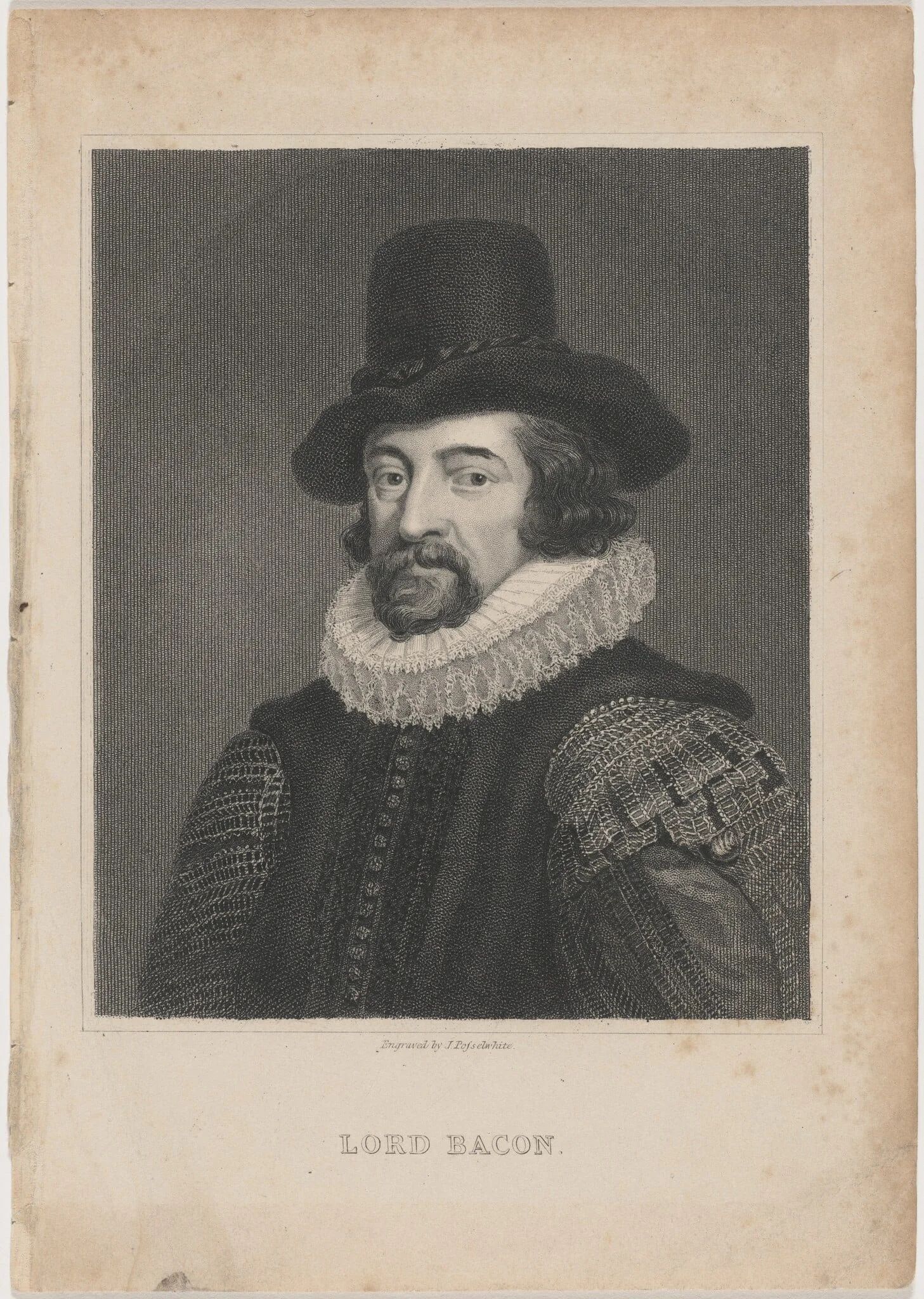 Lord Bacon, by James Posselwhite, ink, 1841