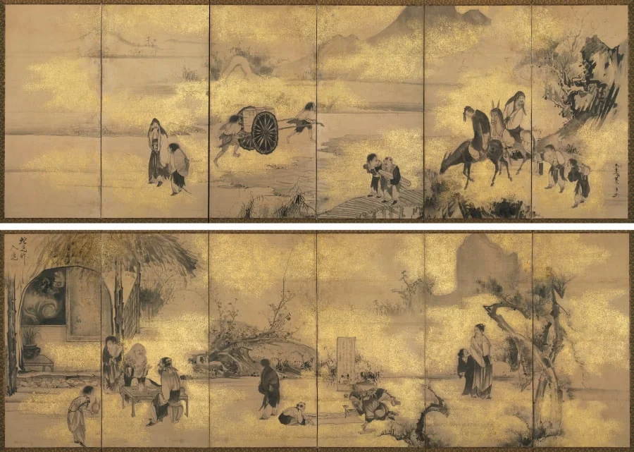 The Eight Immortals of the Wine Cup, by Soga Shōhaku, unspecified, 1704