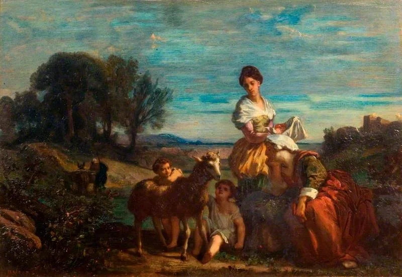 Children Playing with a Lamb