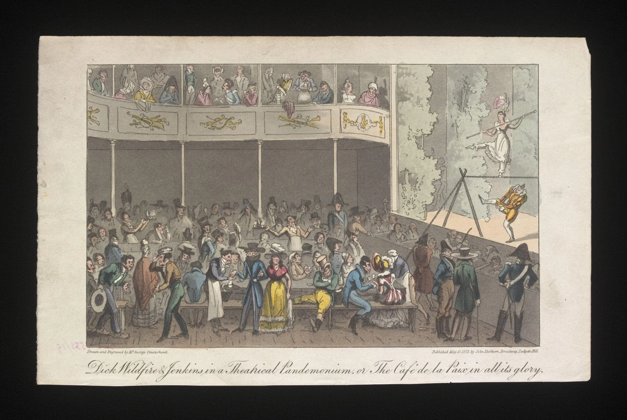 Dick Wildfried & Jenkins in a Theatrical Pandemonium or The Café de la Paix de la Paix in all its glory, by George Cruikshank, 15