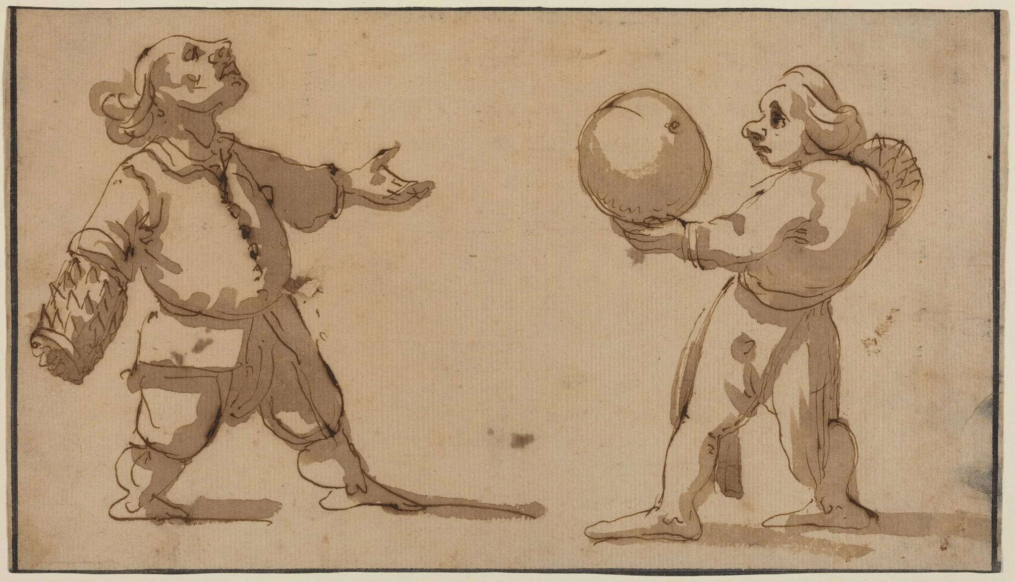 A Caricature with Ball Players