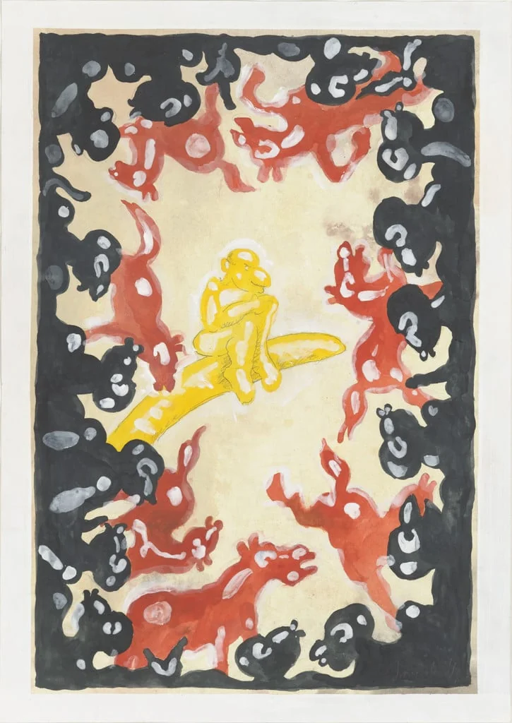 Untitled, by Jörg Immendorff, gouache, 2002