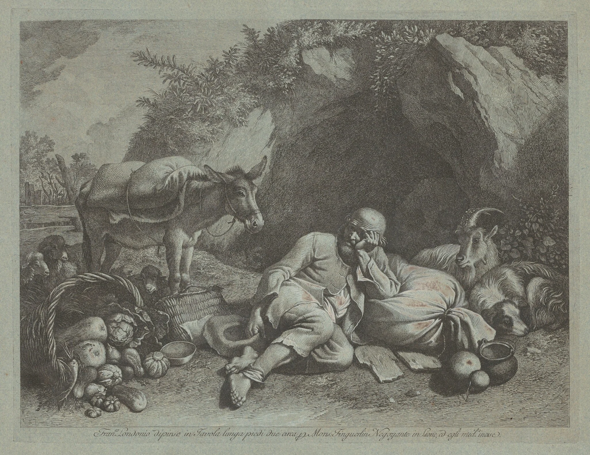 Old Man Leaning against a Sack