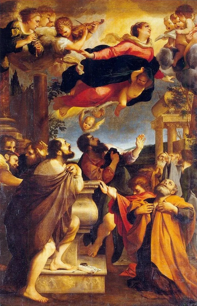 Assumption of Mary, by Annibale Carracci, oil, 1594