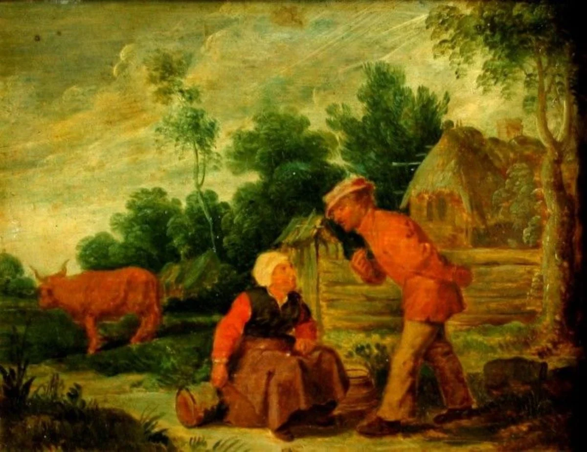 Conversație, by Adriaen Brouwer, unspecified