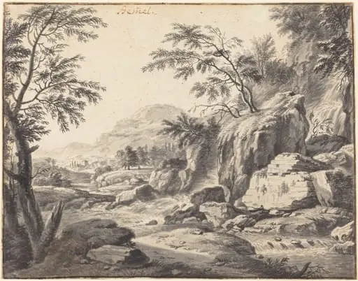 Classical Landscape with a Waterfall
