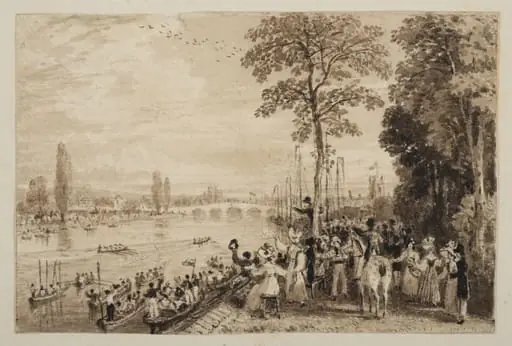 The Oxford and Cambridge Rowing Match at Henley-on-Thames