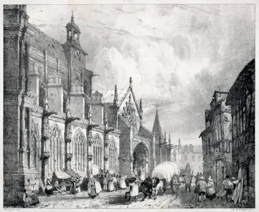 Voyages pittoresques et romantiques dans l'ancienne France,  Normandie:  Église de Saint Gervais et Saint Protais à Gisors