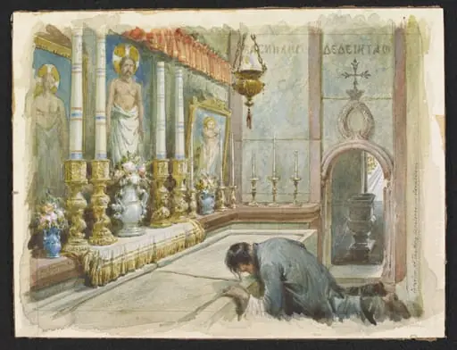 Interior of The Holy Sepulchre, - Jerusalem.