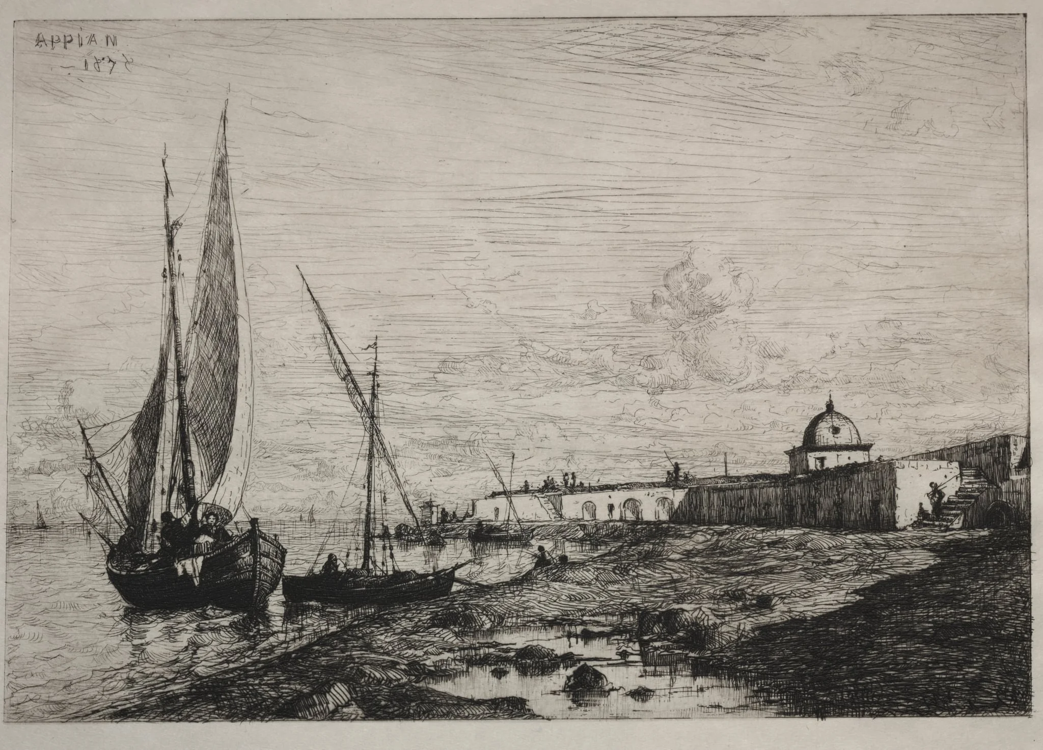 The Port at San Remo, by Adolphe Appian, 1878