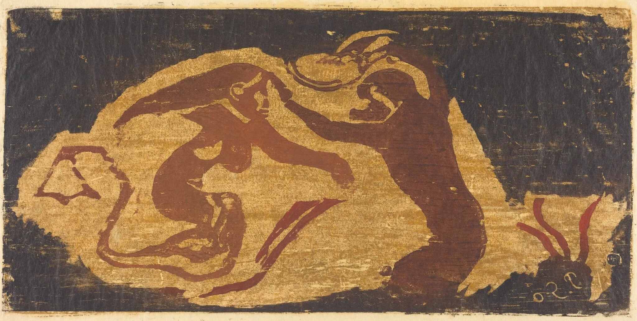 The Mermaid and the Monkey, by Paul Gauguin, ink, 1876