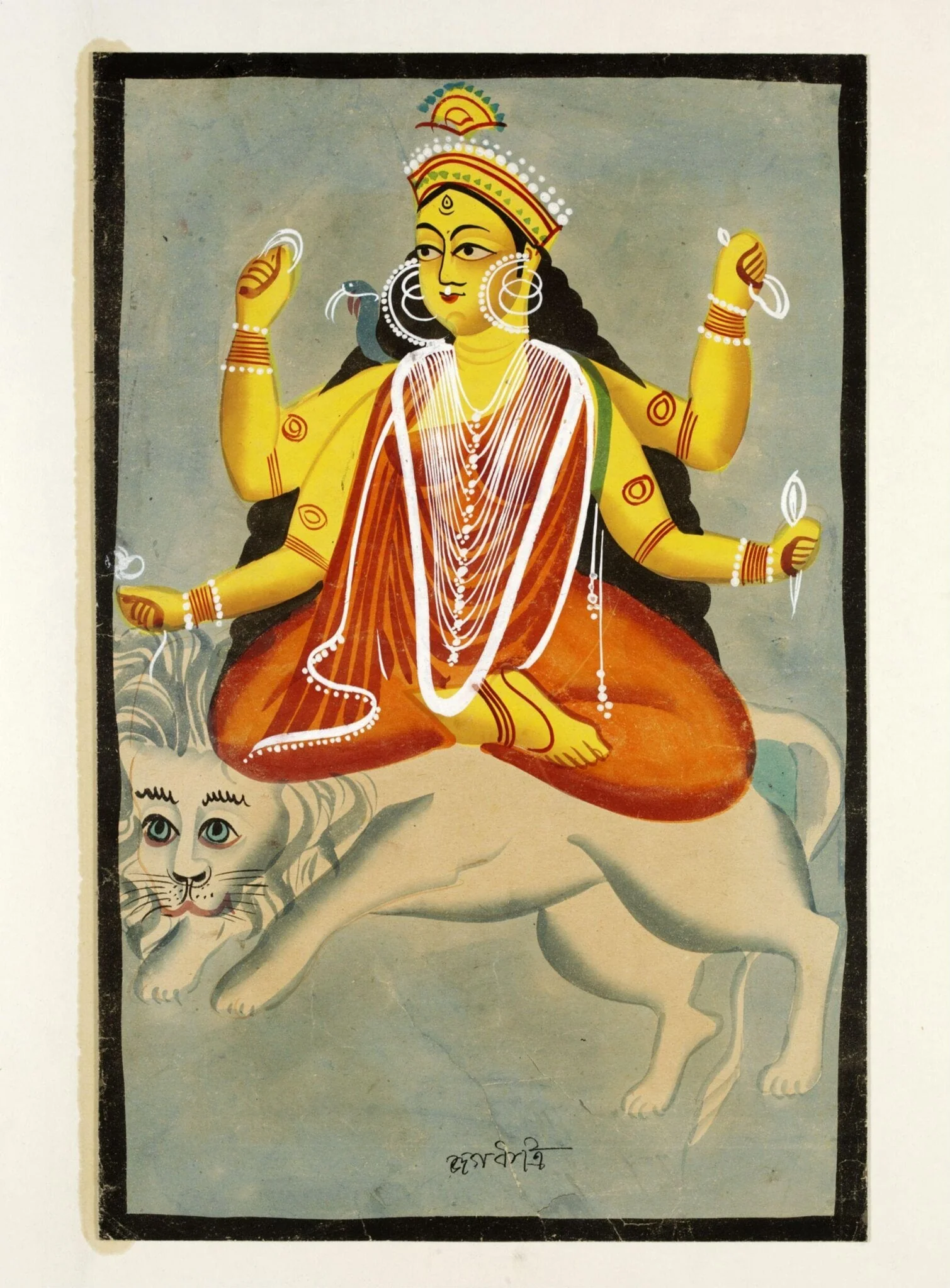 Durga as Jagaddhatri, by Unknown, paint, 1885