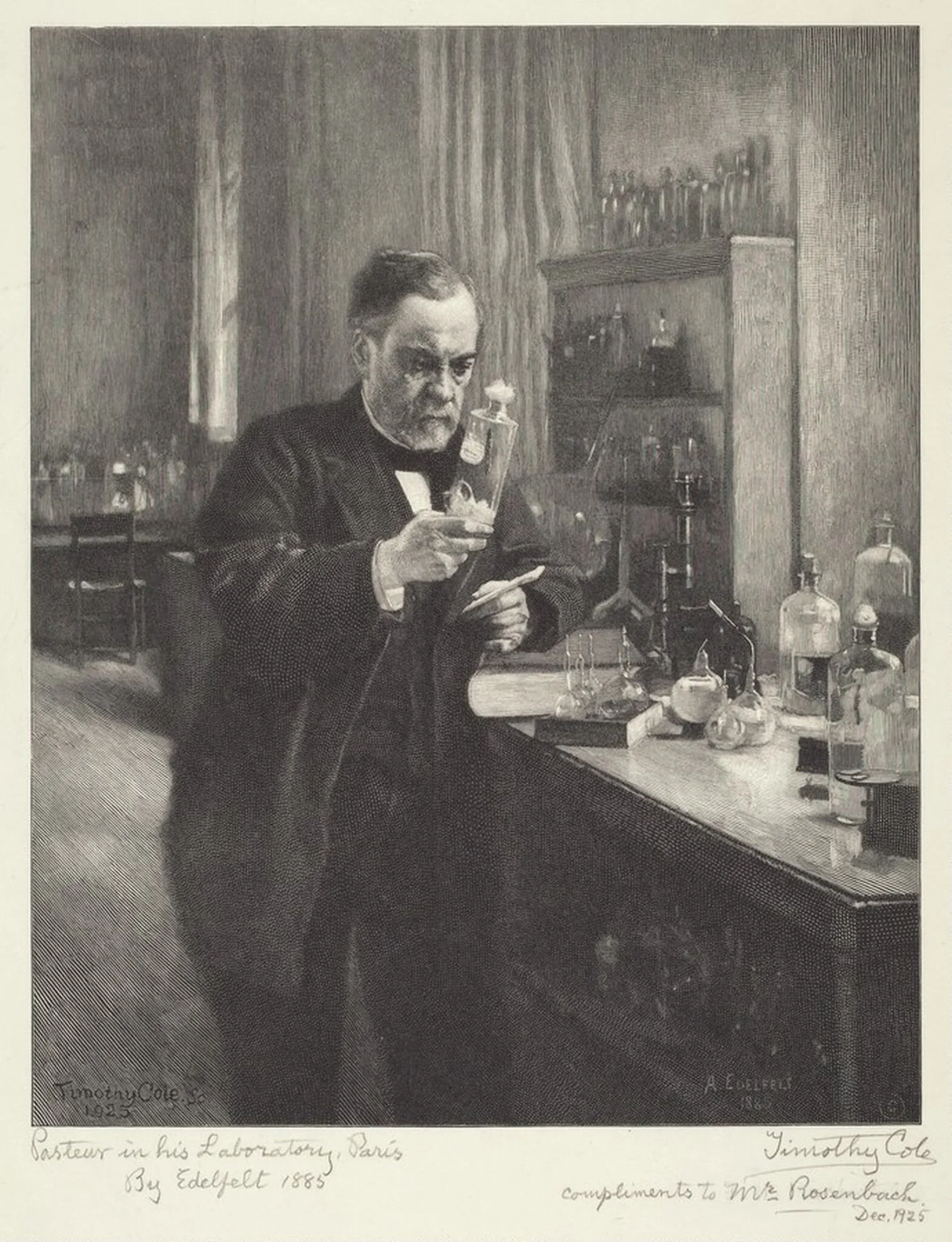 Dr. Pasteur, by Timothy Cole, ink, 1925