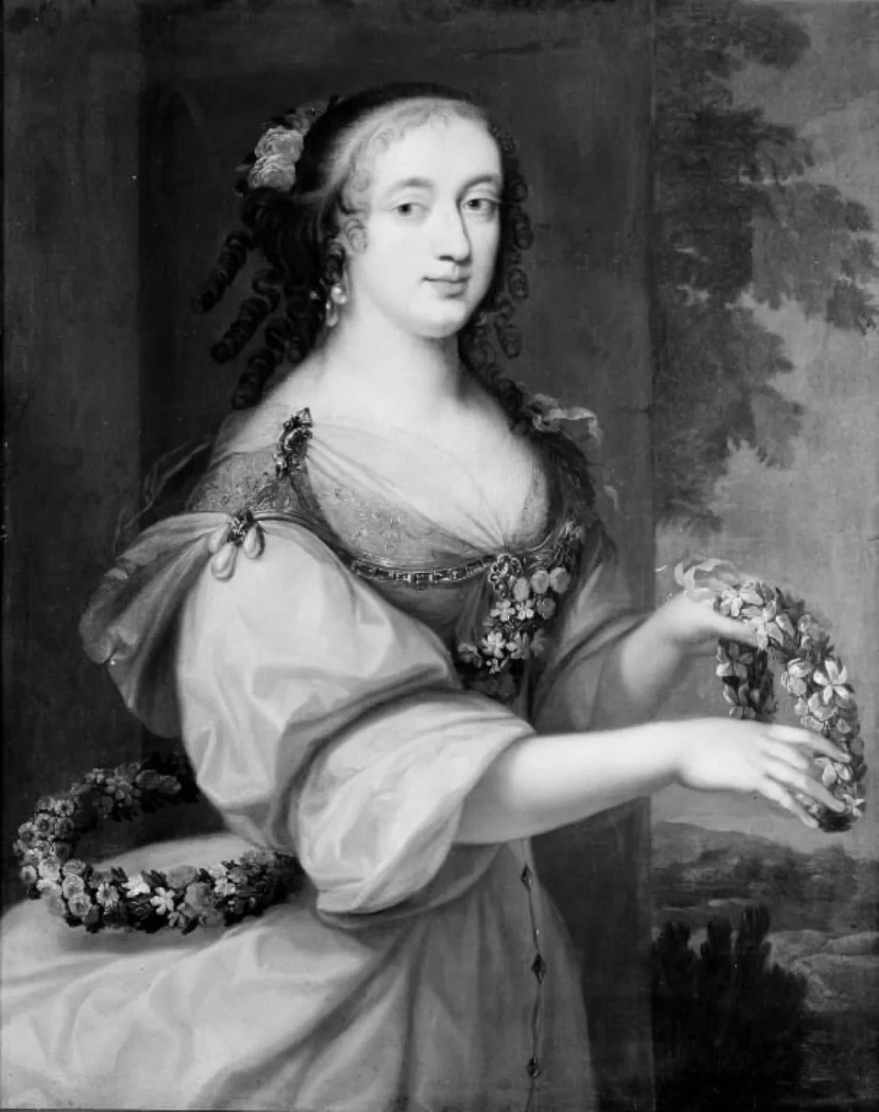 Portrait of a Lady Dressed as Flora, by Unknown, unspecified, 1650