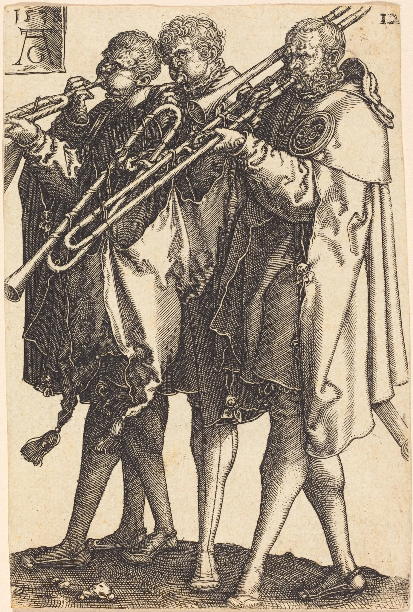 Large Wedding Dancers, by Heinrich Aldegrever, ink, 1538