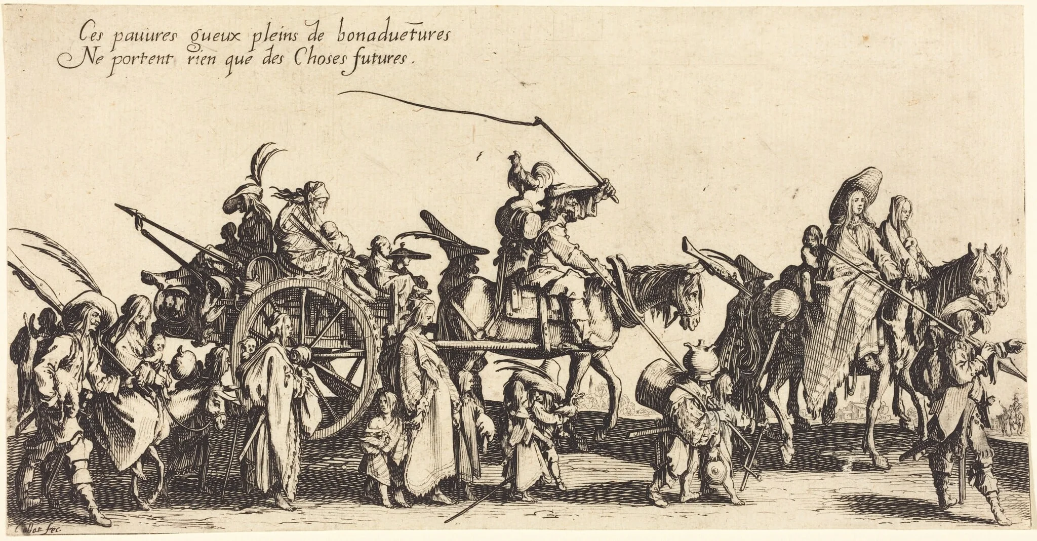 The Bohemians Marching: The Rear Guard, by Jacques Callot, ink, 1621