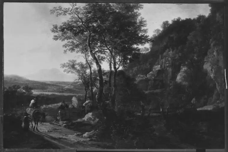 Italianate Landscape with Wooden Bridge