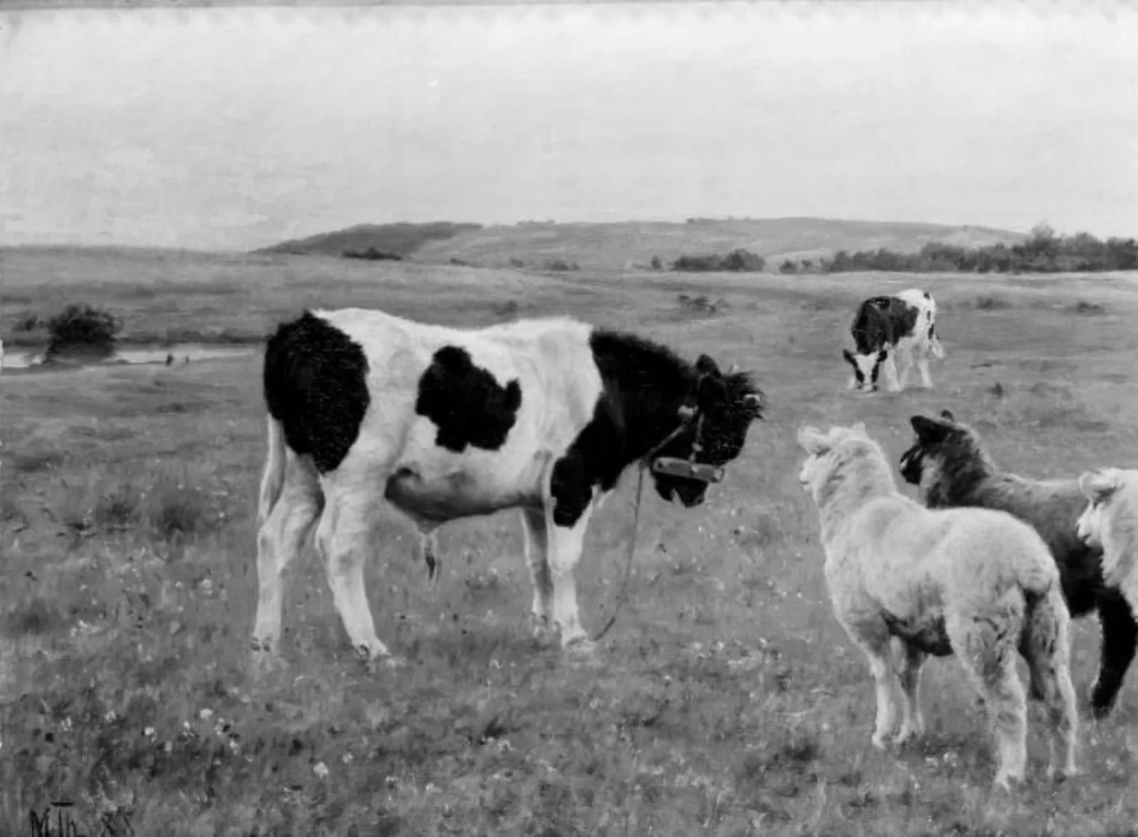 Tyrekalvene og lammene, by Unknown, 1888