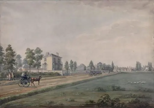 Mitcham Common, Surrey, shewing the road running along the west side