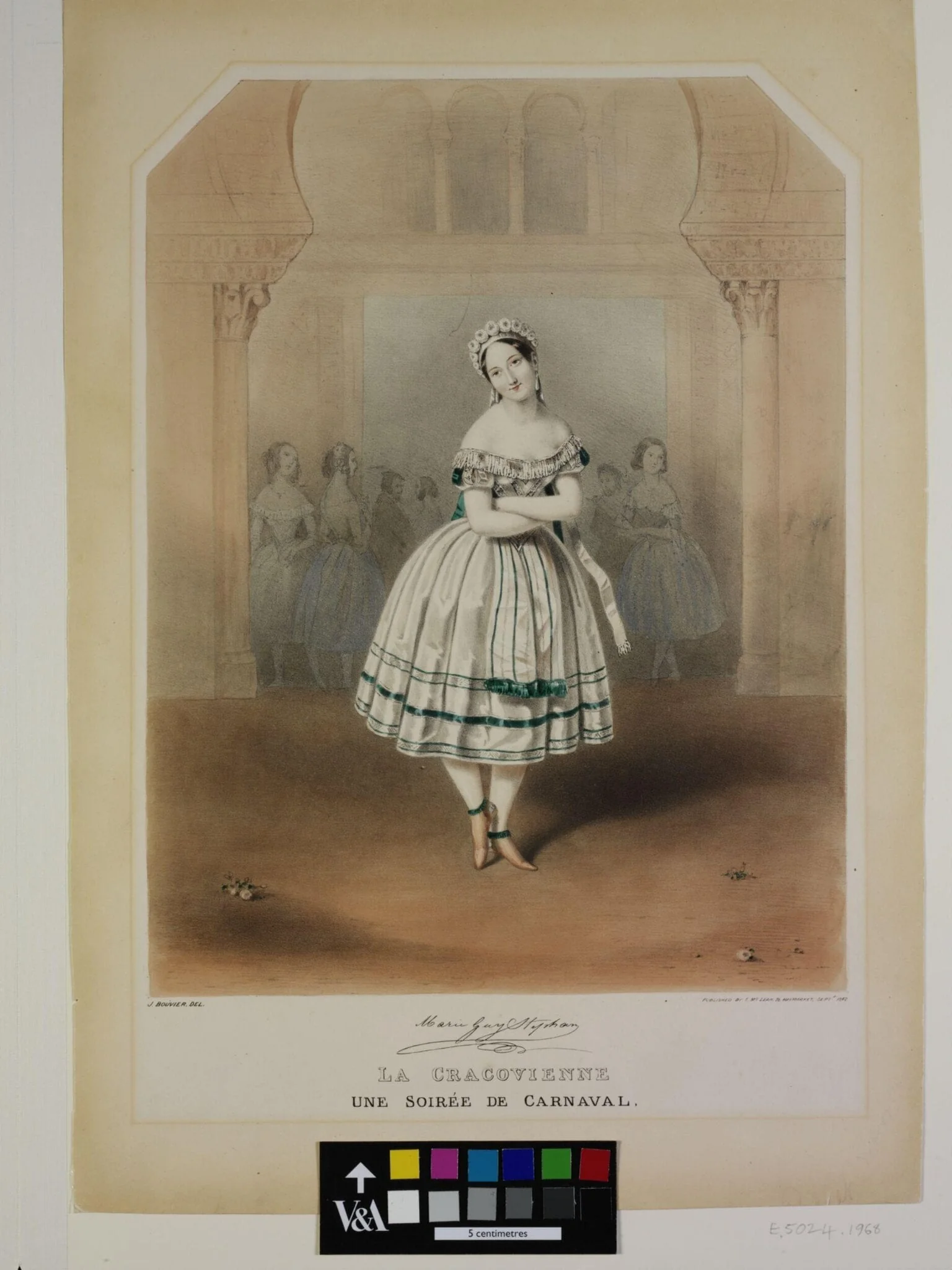 Marie Guy Stephan (facsimile signature), by Jules Bouvier, 1842