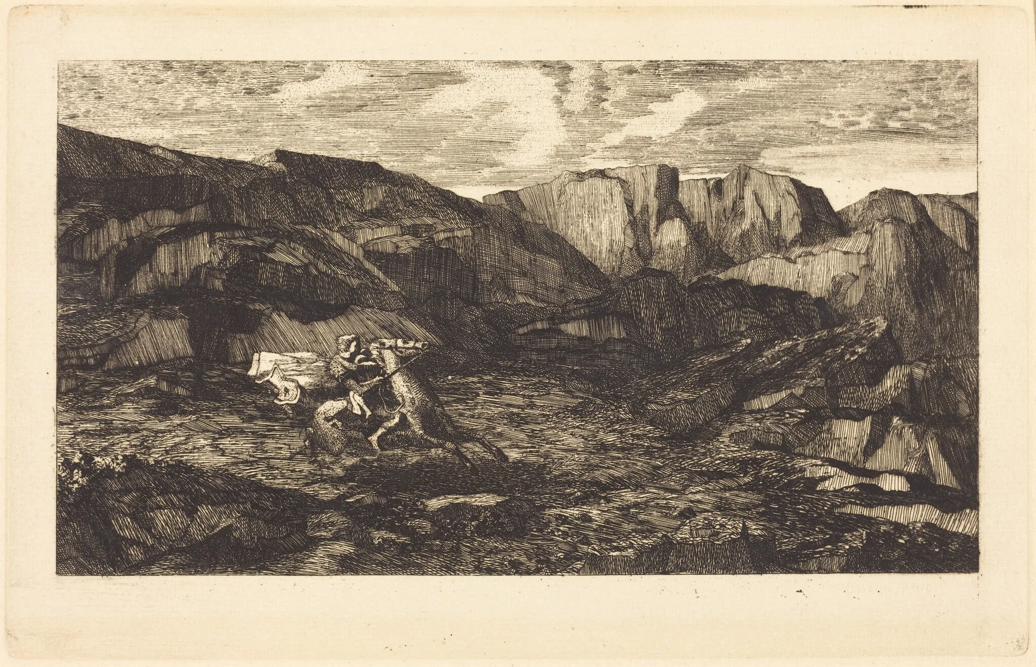 La Peur (Fear), by Odilon Redon, ink, 1865