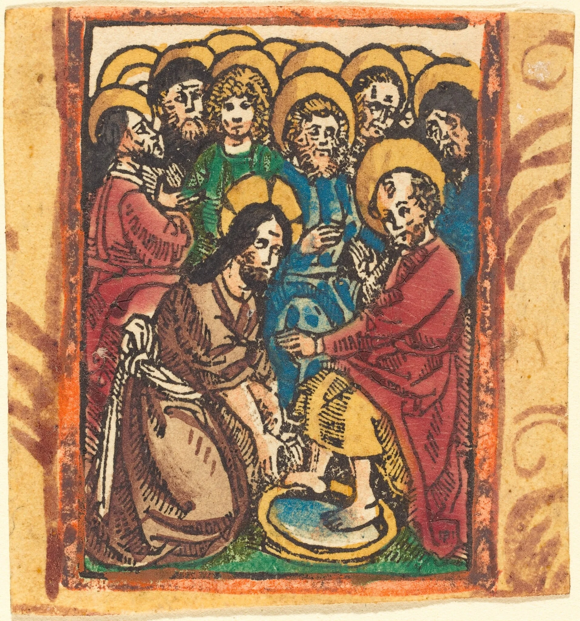 Christ Washing the Feet of the Apostles, by German 15th Century, ink, 1495