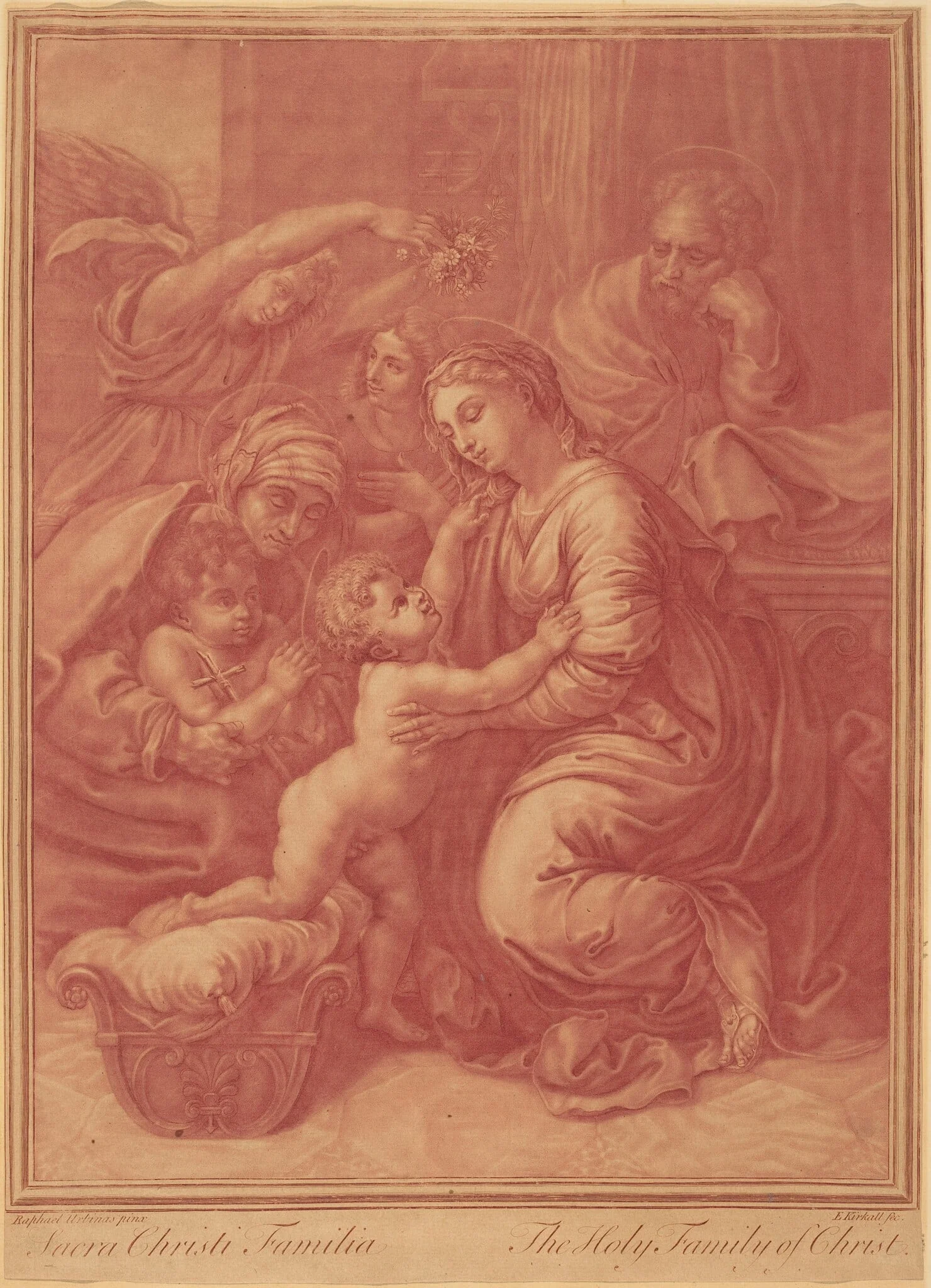 The Holy Family, by Elisha Kirkall, ink, 1712