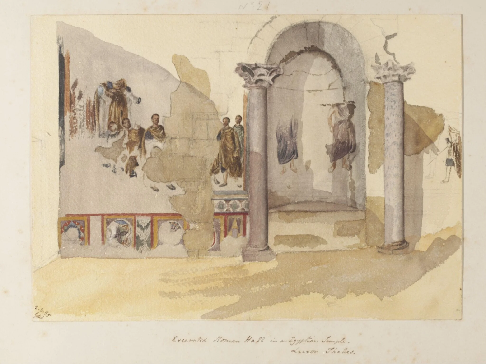 `Excavated Roman Hall in an Egyptian Temple - Luxor.  Thebes'