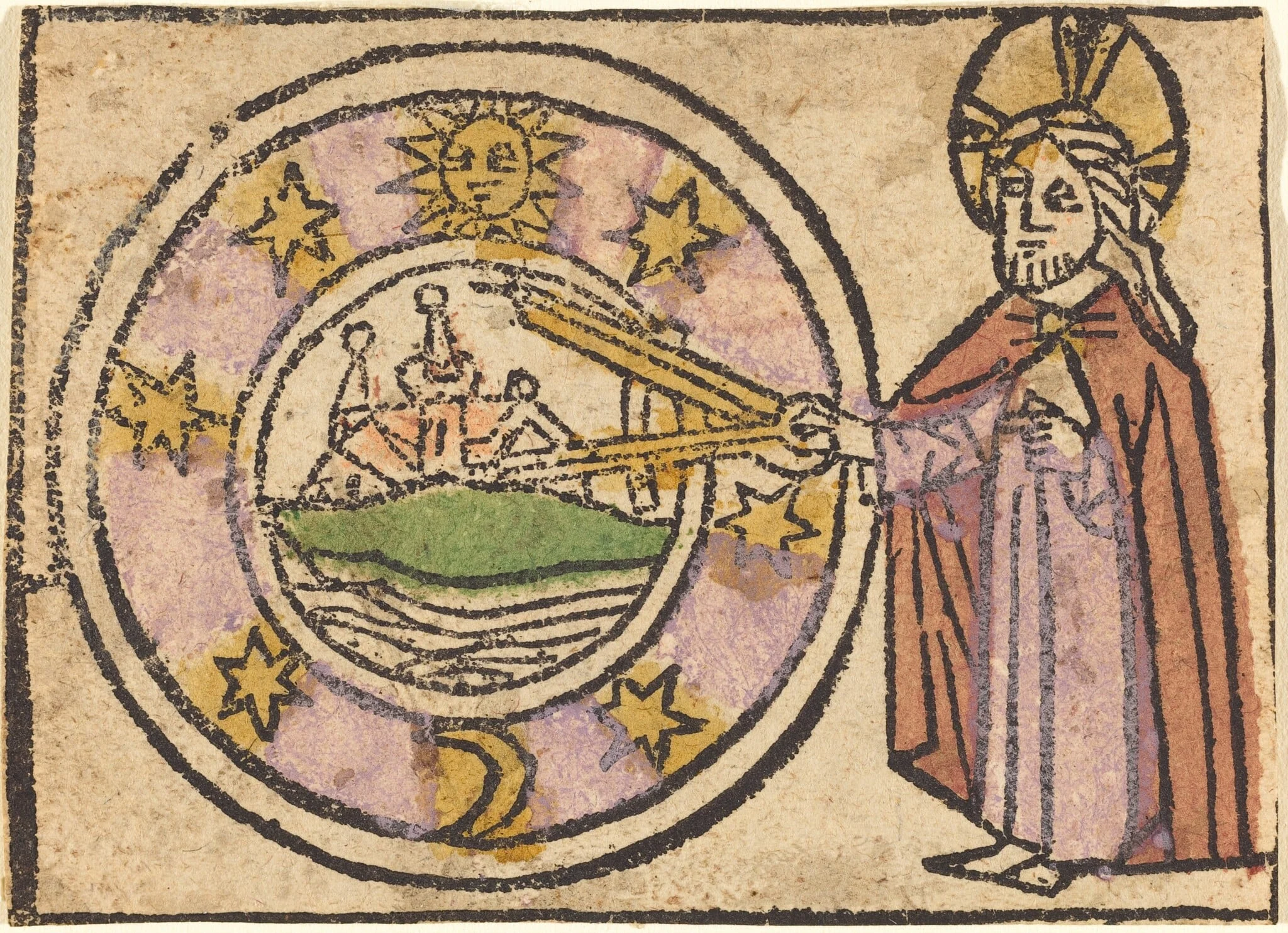 Christ Measuring the Globe, by German 15th Century, ink, 1465