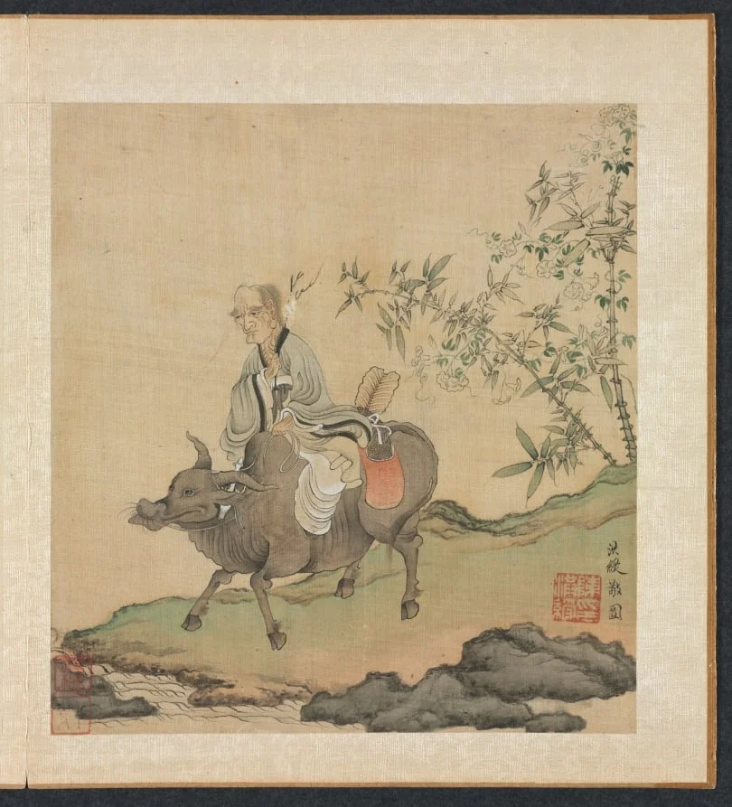 Paintings after Ancient Masters: Laozi Riding an Ox, by Chen Hongshou, unspecified, 1625