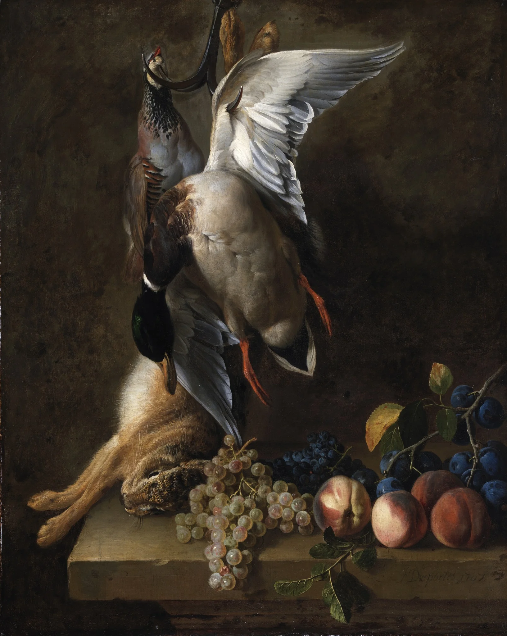 A Group of Dead Game, by Alexandre-François Desportes, oil, 1707