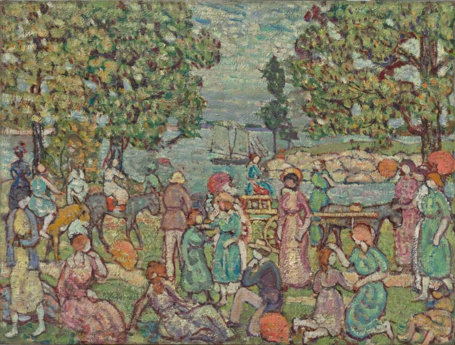On the Beach, No. 3, by Maurice Prendergast, unspecified, 1916