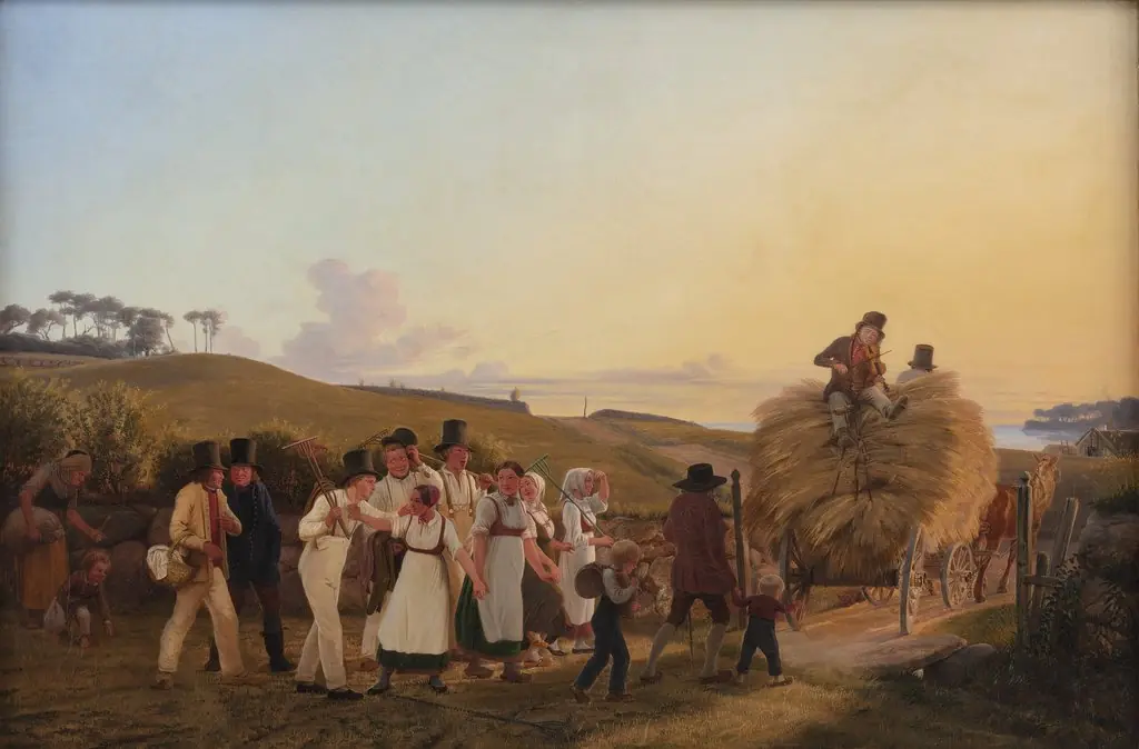 Farmers Returning Home from the Field with the Final Sheaves of Grain