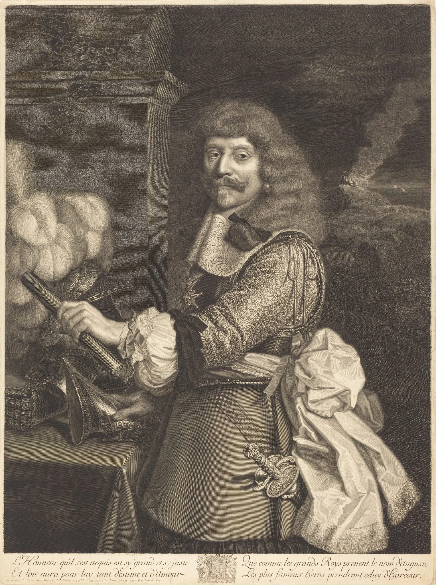 Henri de Lorraine, by Antoine Masson, ink, 1667