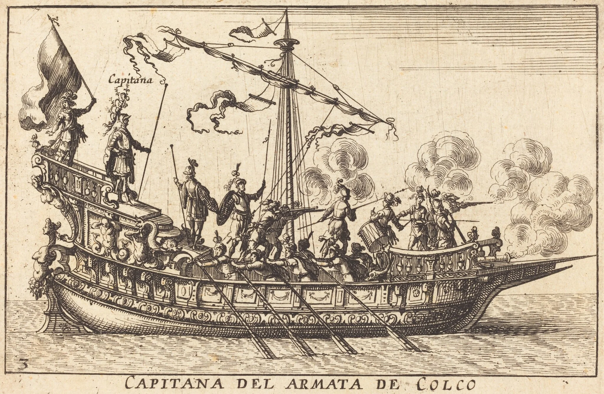 Capitana del Armata de Colco, by Balthasar Moncornet, ink, 1634