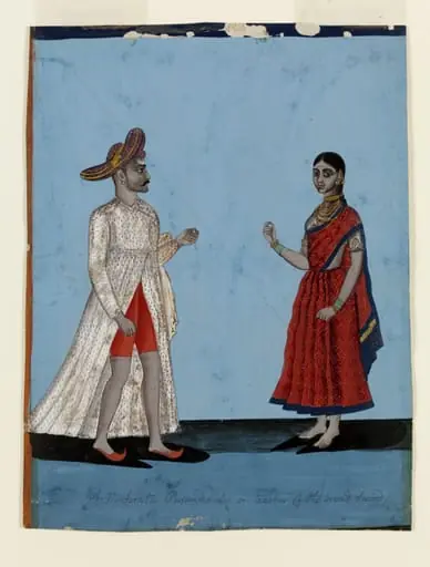 A Maratha broadsword teacher and his wife