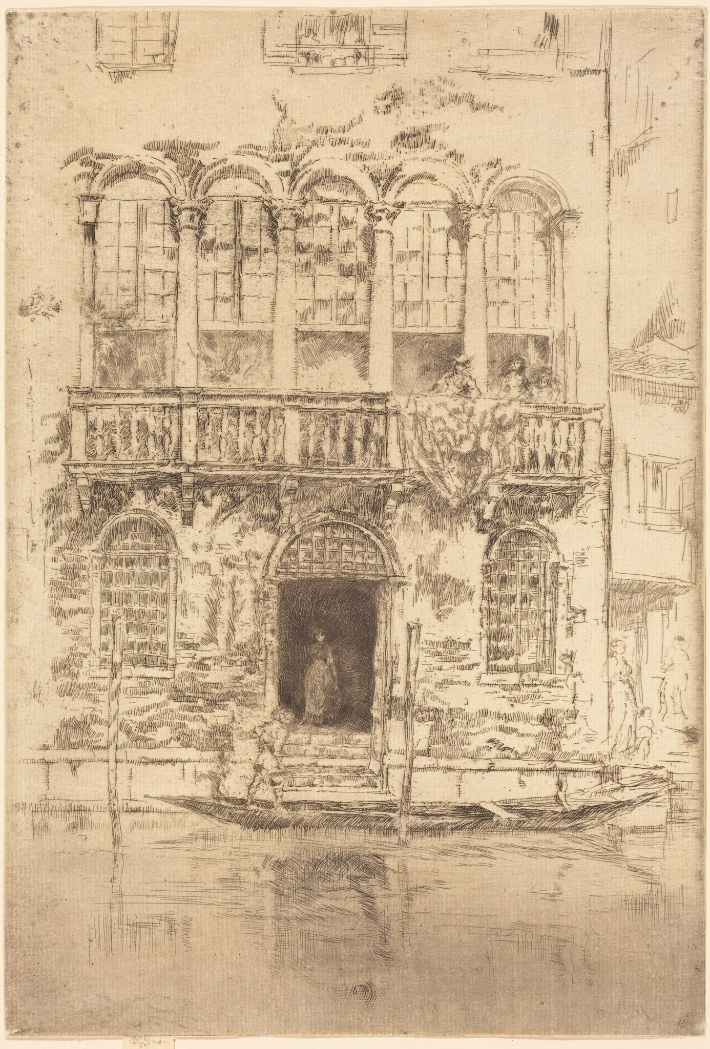 The Balcony, by James McNeill Whistler, ink, 1880