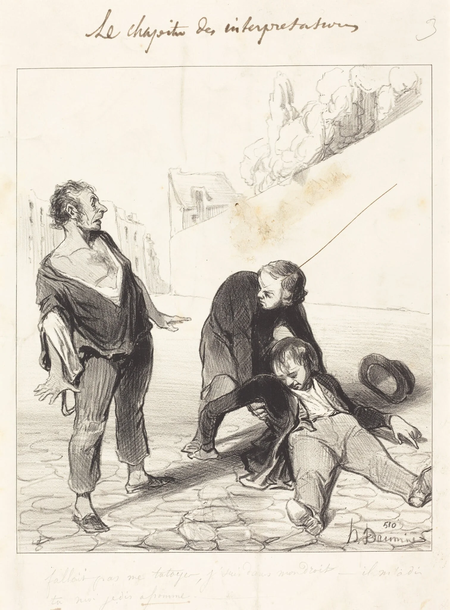 Fallait pas me tutoyer, j'suis dans..., by Honoré Daumier, ink, 1843