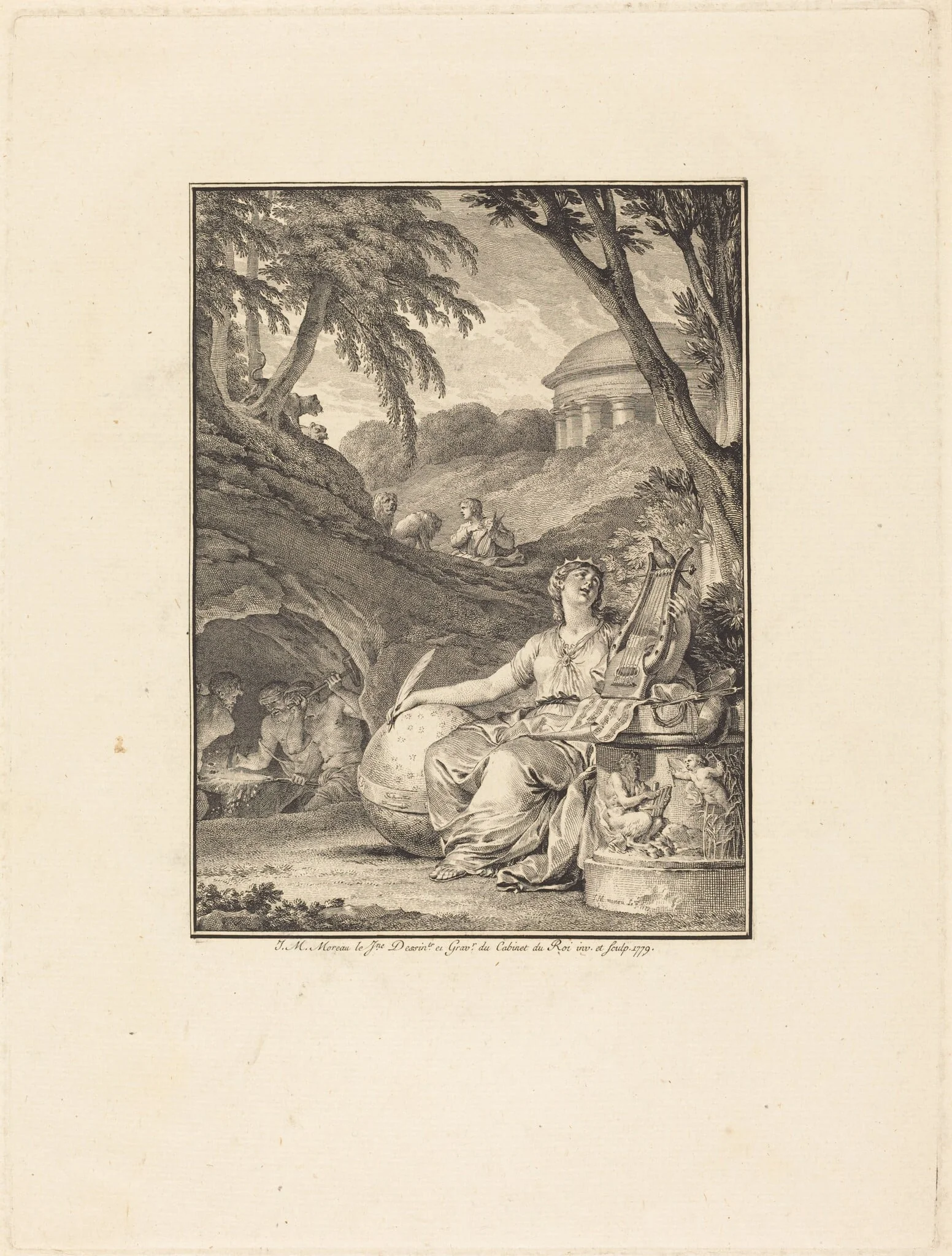 Frontispiece: Dictionnaire de musique, by Jean-Michel the Younger Moreau, ink, 1779