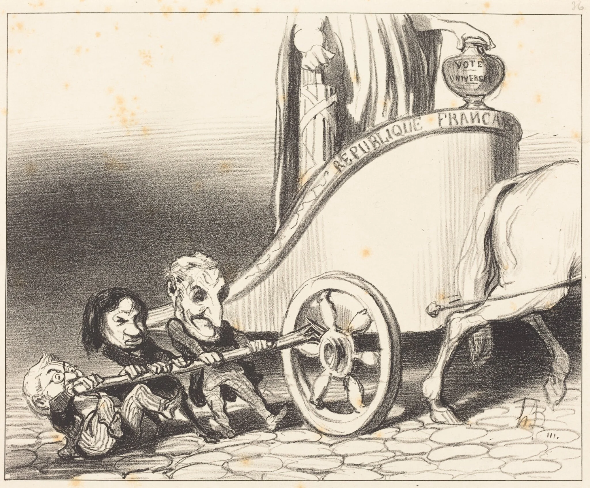 Ce char marchera toujours..., by Honoré Daumier, ink, 1849