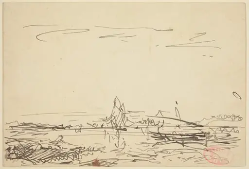 A Cove with a Sailboat