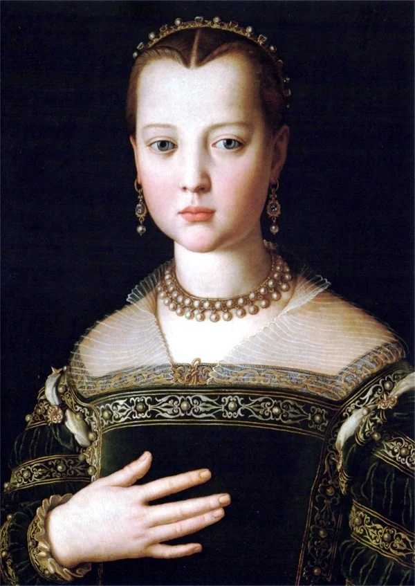 Maria (di Cosimo I) de' Medici, by Bronzino, oil, 1551