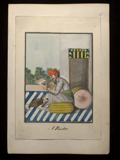 An album containing fifty-three drawings depicting occupations.