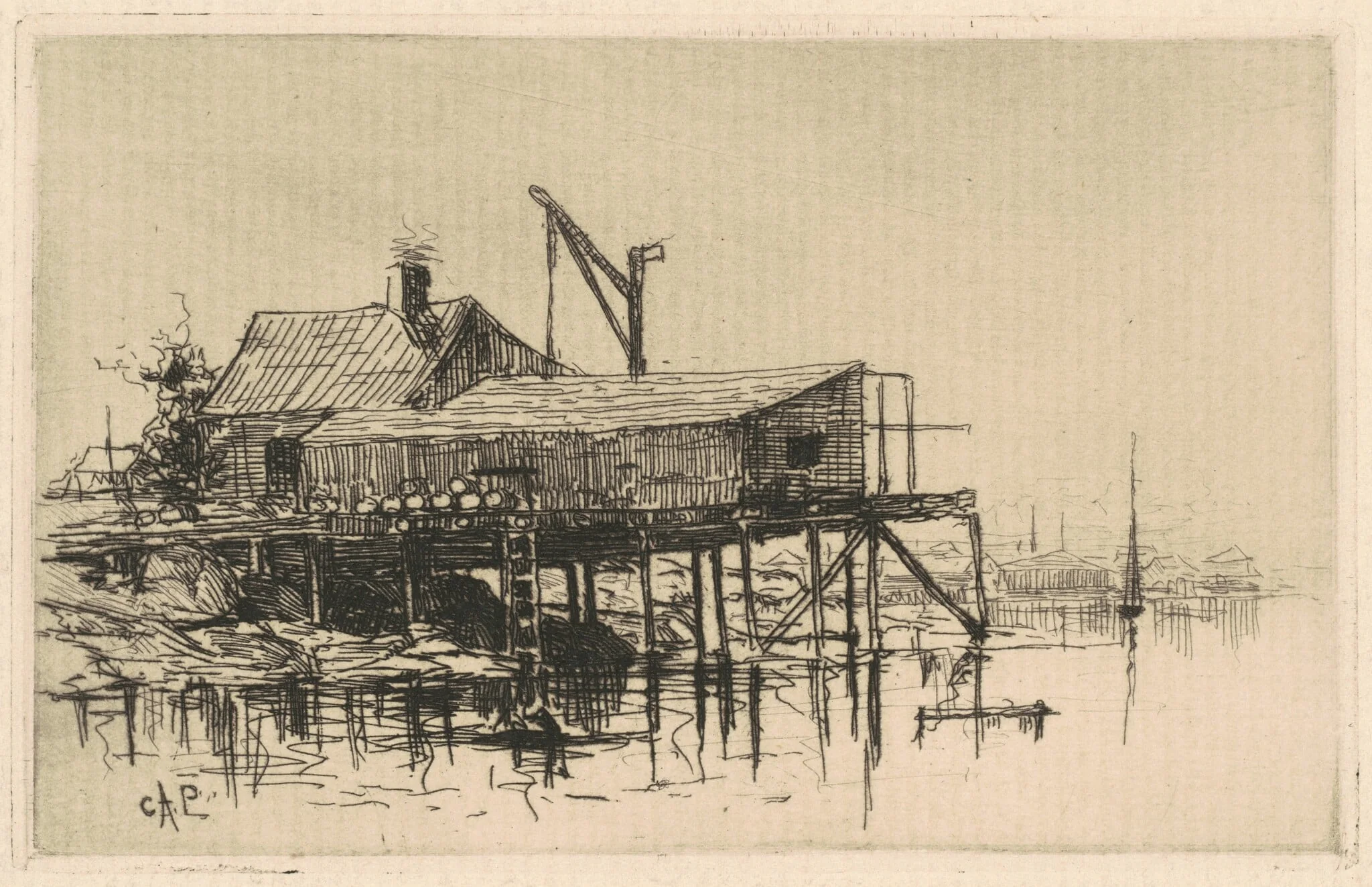 Salt Shanties, by Charles A. Platt, ink, 1880