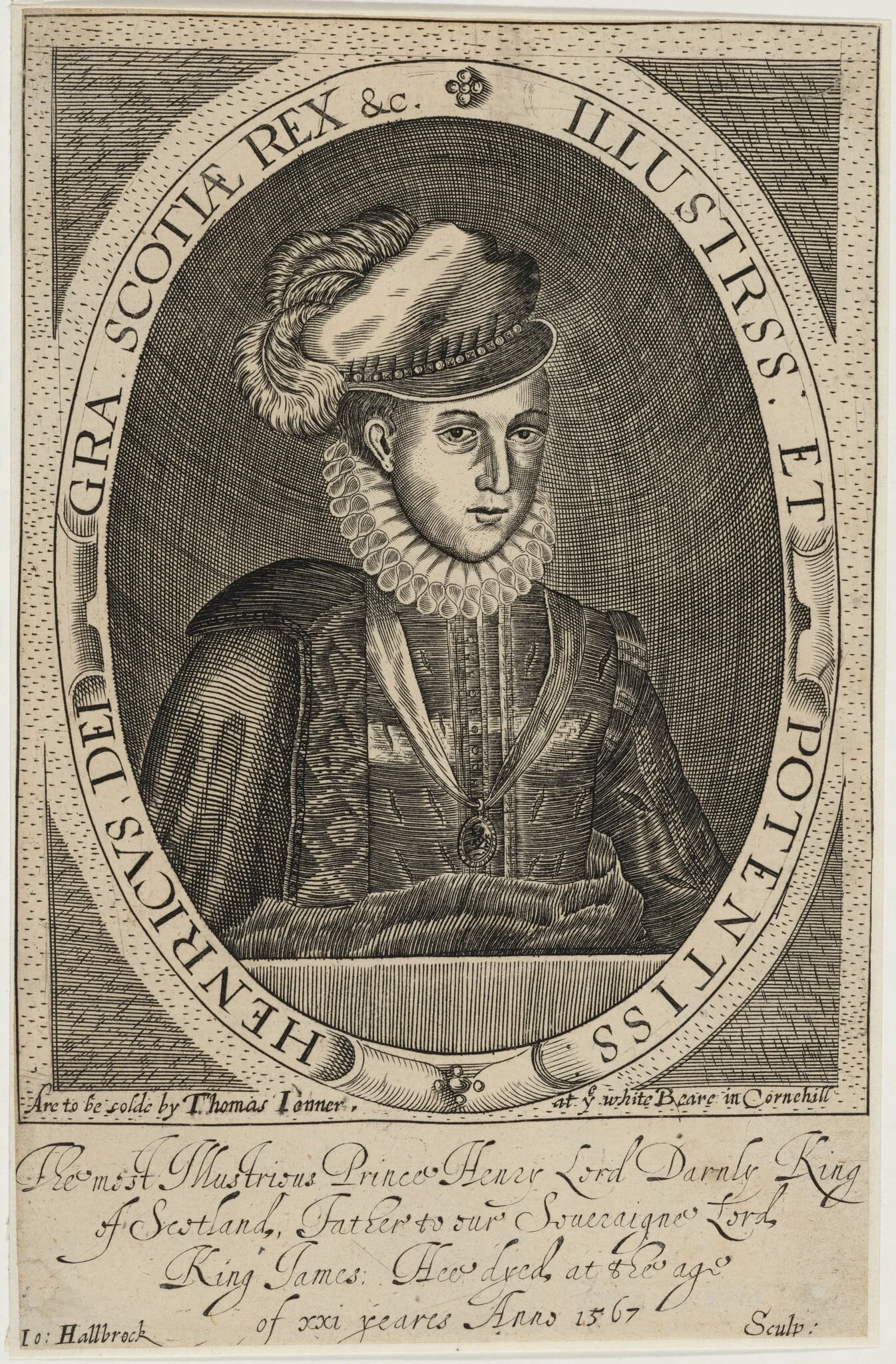 Prince Henry, Lord Darnley, King of Scotland, by Jo Hallbrock, ink, 1670